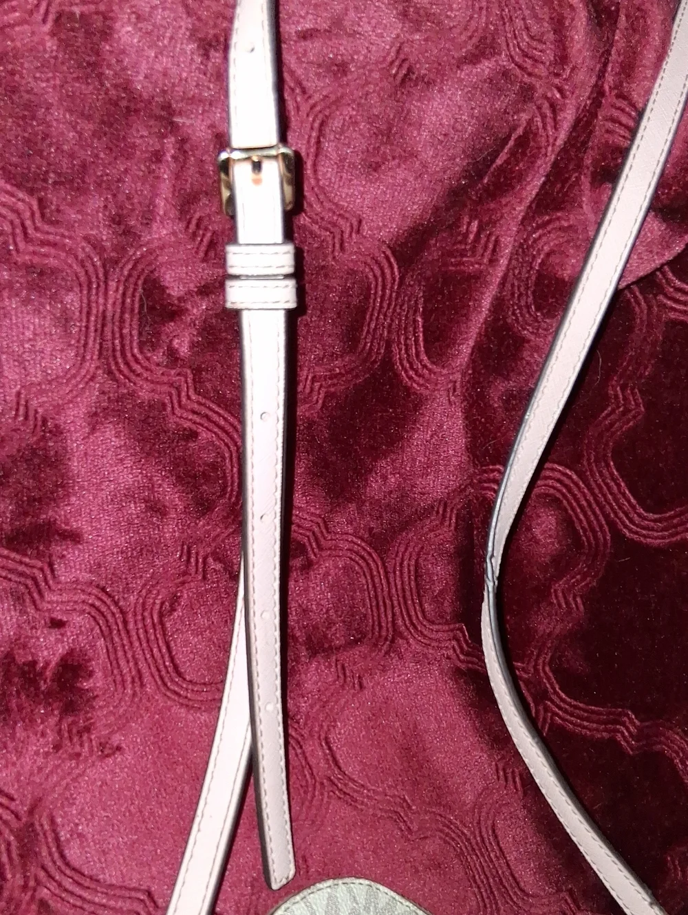 Michael Kors Light Beige Signature MK Dome Crossbody with Gold Chain
